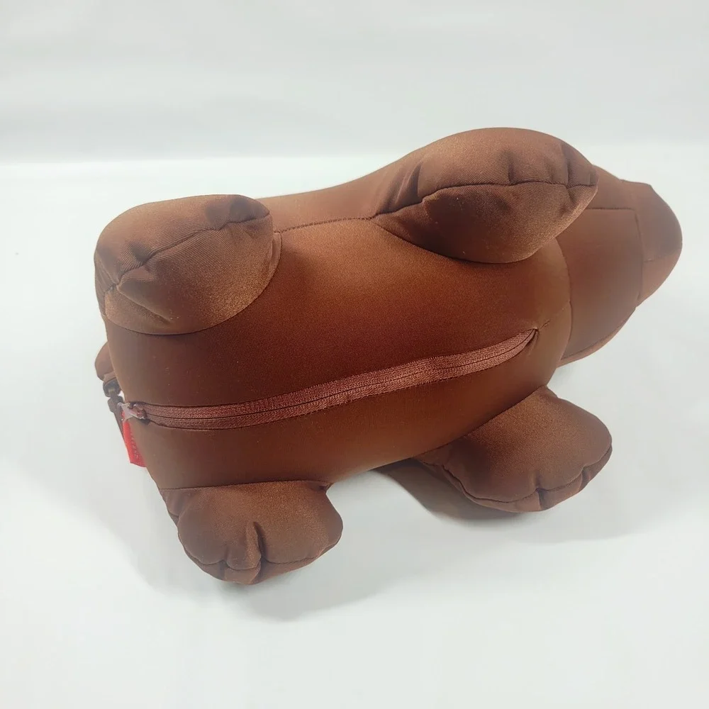 Kikkerland Zip & Flip Brown Bear Kids Travel Pillow - Microbead Filled